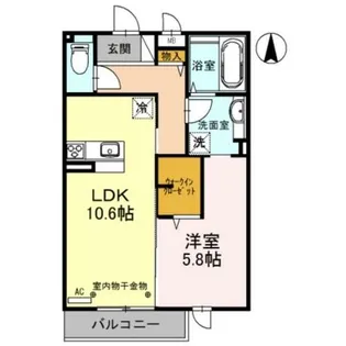 大阪府東大阪市高井田【アパート】の間取り