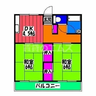 福岡県福岡市博多区那珂5丁目【アパート】の間取り