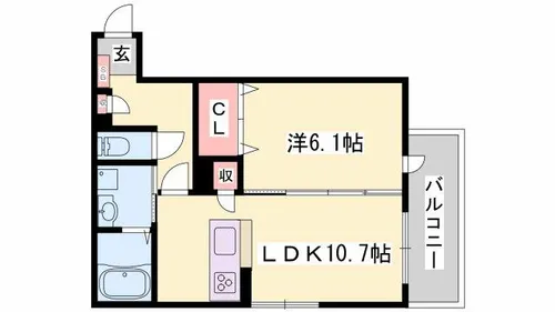 エグレット姫路Ⅲ【202号室】の間取り