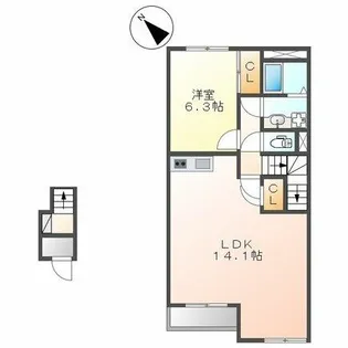 大阪府堺市中区深井中町【アパート】の間取り