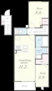 コート・ド・ボーヌ深江南南棟【2階】の間取り