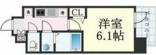 プレサンスOSAKA東成中本ハーヴィル【5階】の間取り