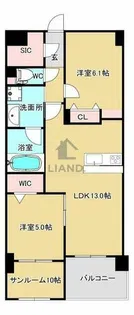 RISOIE‐CINQ【402号室】の間取り