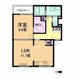 ウィステリア矢田【4階】の間取り