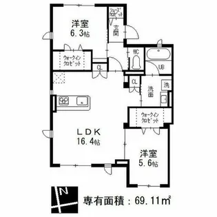 シーズンステージ本山Ⅱ【2階】の間取り