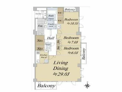 プレイズ覚王山法王町【3階】の間取り