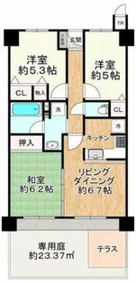 レピア出来島【1階】の間取り