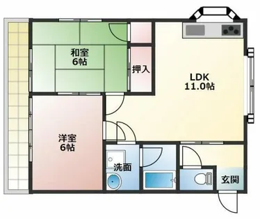 サンハイツオザワ【102号室】の間取り