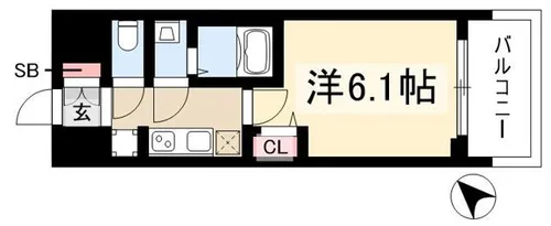 プレサンス ジェネ 上前津【6階】の間取り