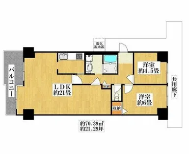 ラール関目スカイハイツ【12階】の間取り