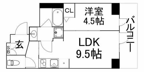 パークフラッツ安堂寺町【5階】の間取り