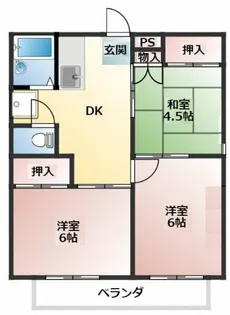 翼ハイツ 2号館【202号室】の間取り
