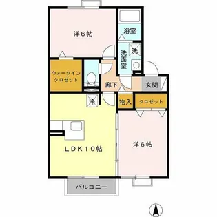 クレール【202号室】の間取り