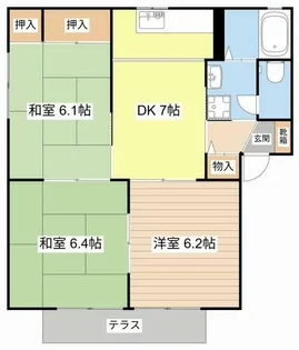 ニナジーパレス【C101号室】の間取り
