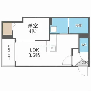 パロス瓢箪山ラドスール【203号室】の間取り