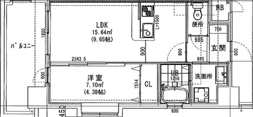 ラシュール・イン大橋Ⅱ【8階】の間取り