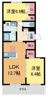 MAST COURT丸橋B棟【B303号室】の間取り