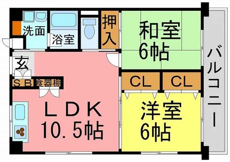 松園ハイツ【304号室】の間取り
