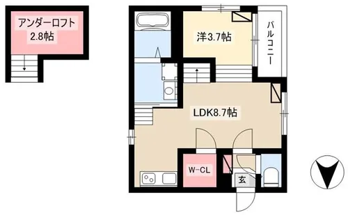 ハーモニーテラス荒子【101号室】の間取り