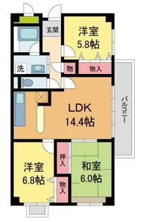 フローラル良元【4階】の間取り
