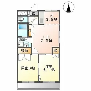プロニティーハイム【102号室】の間取り
