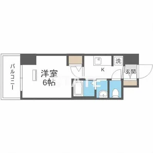 エステムコート難波サウスプレイスVIIリアン【13階】の間取り