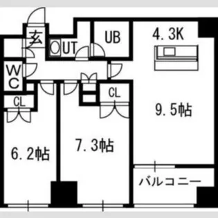 グランカーサ裏参道【7階】の間取り