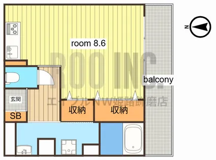 シャトー三和南車崎【402号室】の間取り