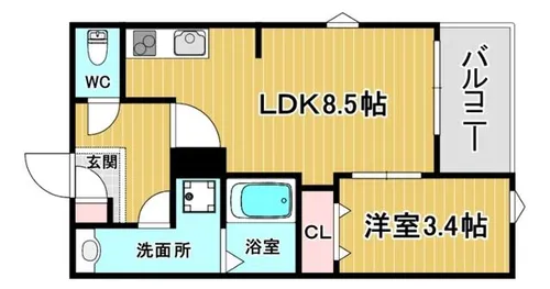 大阪府豊中市立花町1丁目【アパート】の間取り