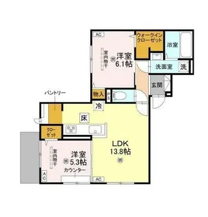 大阪府堺市堺区三条通【アパート】の間取り