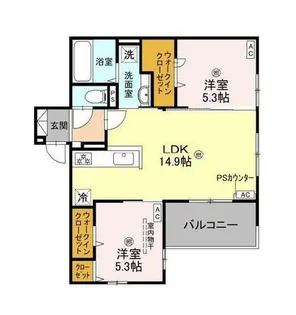 大阪府堺市堺区三条通【アパート】の間取り