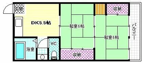 黒岡マンション【2階】の間取り
