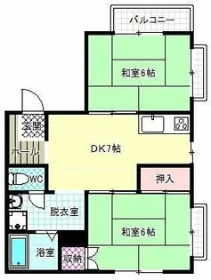 コスモハイツ内本【2階】の間取り