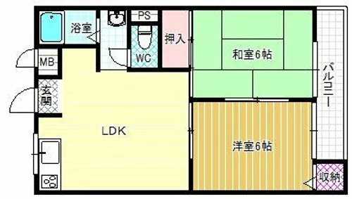 杉本マンションA棟【2階】の間取り