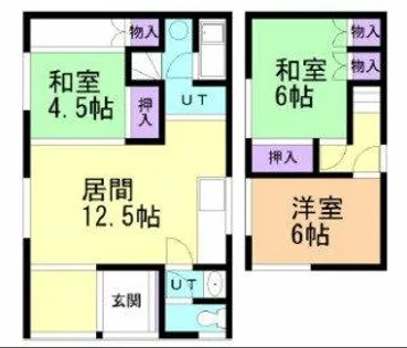 北海道室蘭市御崎町2丁目【一戸建】の間取り