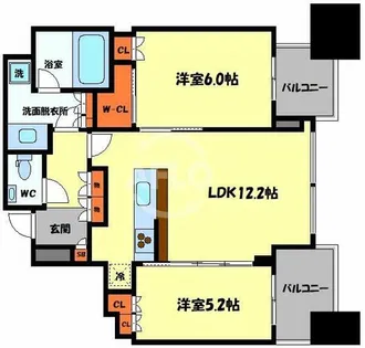 シティタワー大阪本町【11階】の間取り