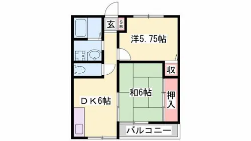 きくやハイツⅡ【102号室】の間取り