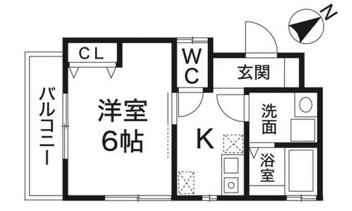 トラスティ本町【1階】の間取り