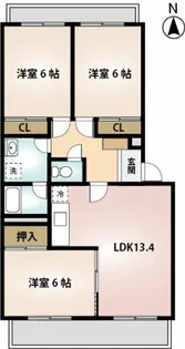 クレール林島【102号室】の間取り