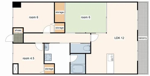 高岡中村コーポパートⅡ【1001号室】の間取り