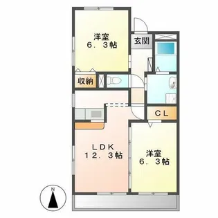 AvenueⅢ【103号室】の間取り