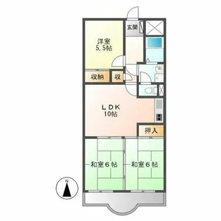 丸二サンハイツ【305号室】の間取り