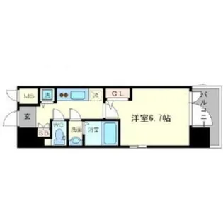 大阪府大阪市中央区瓦屋町1丁目【マンション】の間取り