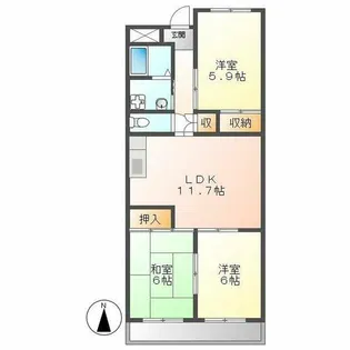 グレイスⅢ【1階】の間取り
