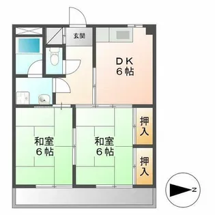 飯田第1コーポ【202号室】の間取り