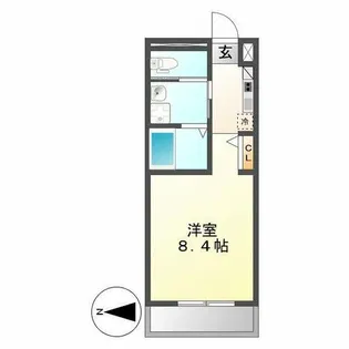 ピーステン名駅南【4B号室】の間取り