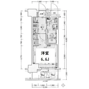 大阪府大阪市東淀川区東中島2丁目【マンション】の間取り