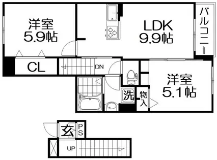 アンサナ【2階】の間取り