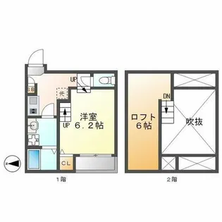 クオーレ名古屋【102号室】の間取り