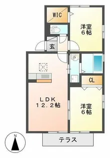 プレミアムタウンA【201号室】の間取り
